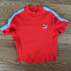 Puma Ribbed Mockneck Crop Top